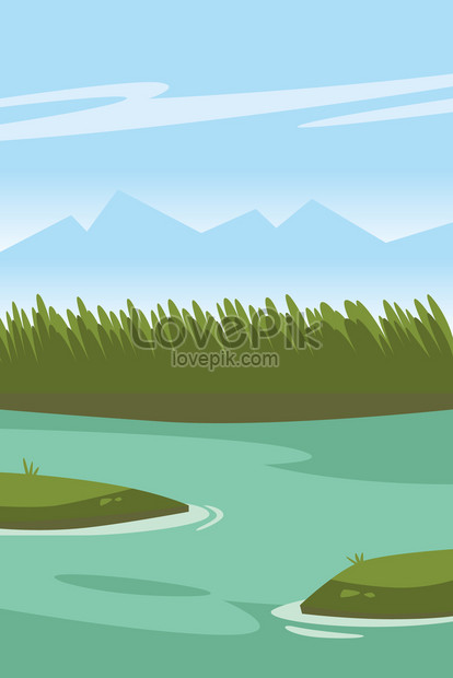 Hd Riverside Landscape Illustration Backgrounds Images Cool Pictures