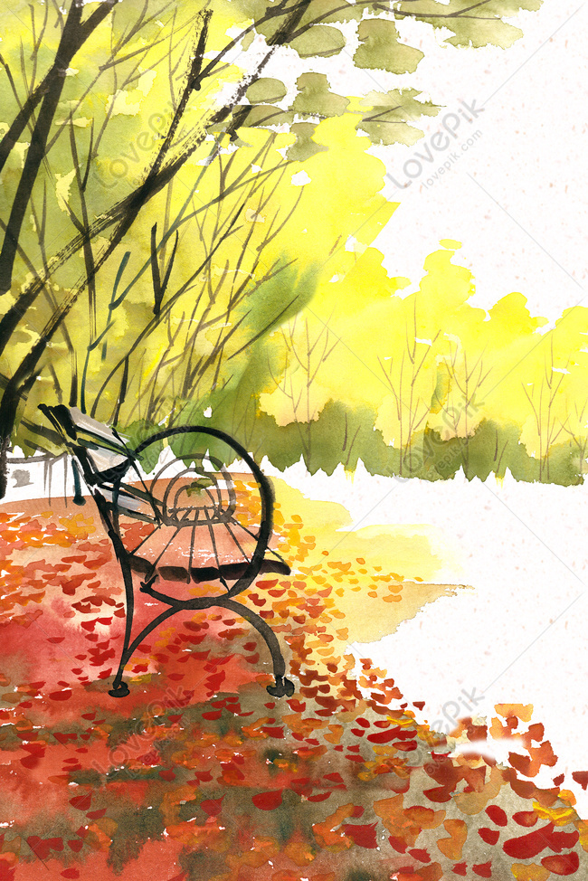 Autumn Deciduous Street Scenery E Commerce Taobao Background H