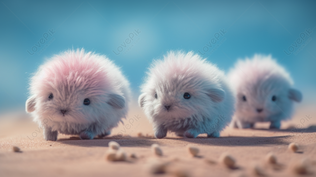 Three Fluffy Squirrels Walking Through The Sand Mites Backgrounds