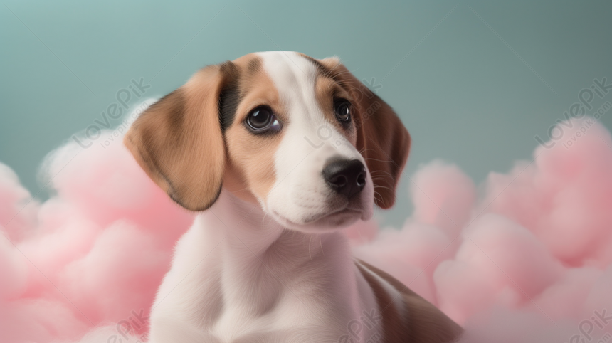 Pink Cloud Background With Beagle Cloud Backgrounds Beagle