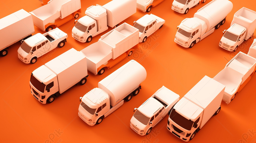 Orange Background With White Trucks White Truck Backgrounds White