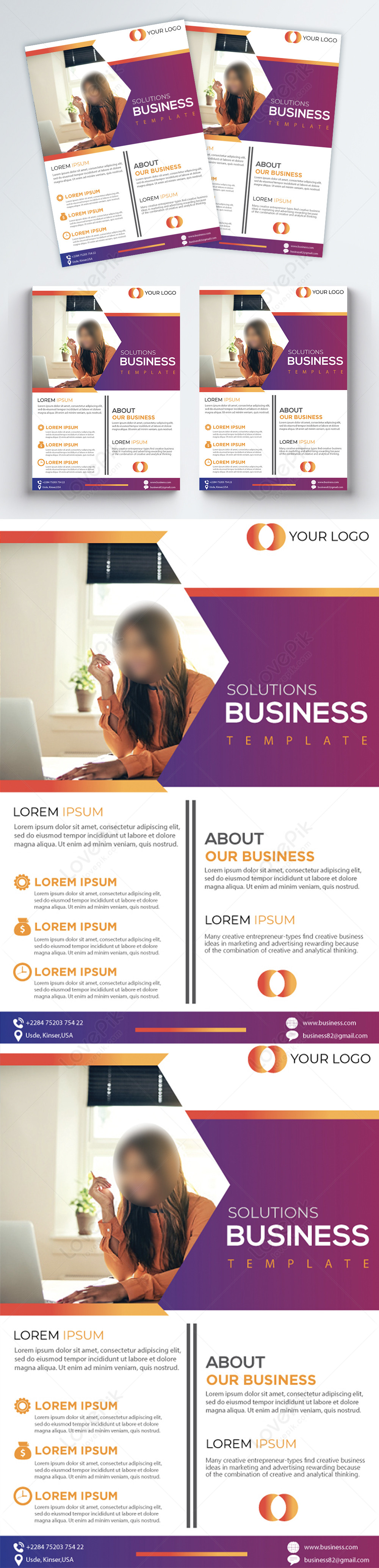 Concise Company Business Introduction Flyer Template Image Picture Free