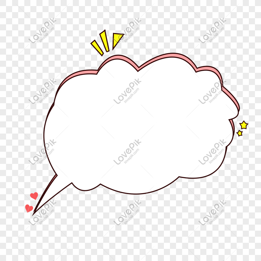 Cartoon Hand Painted Simple Cute Dialog Box Cloud Cute Dialog