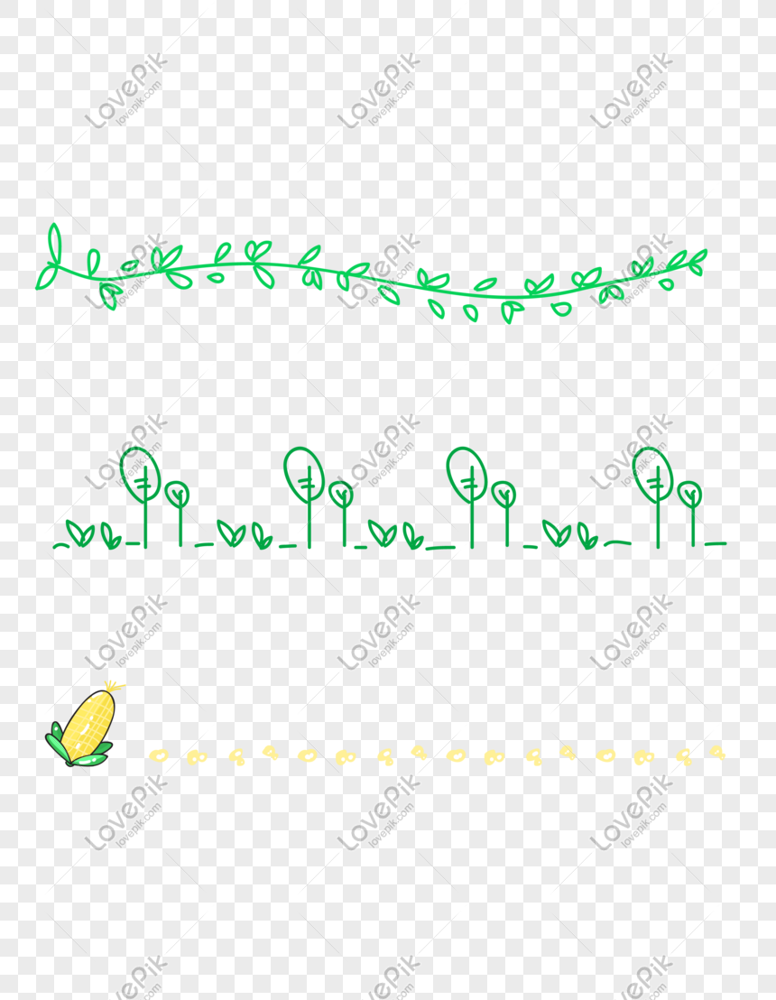 Cute Plant Dividing Line Split Line Cartoon Hand Drawn Elements