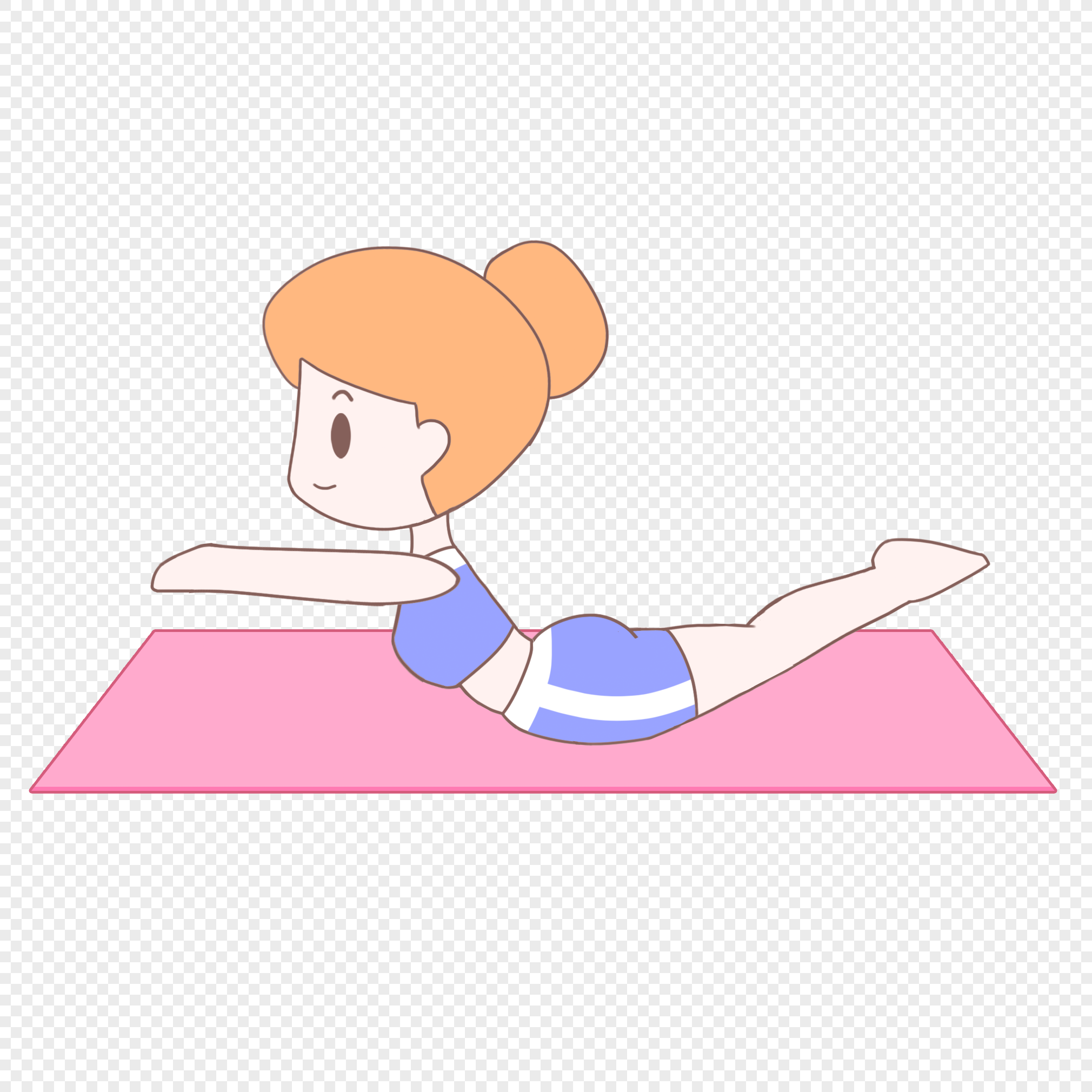 Dibujado A Mano Dibujos Animados Yoga Saludable Ejercitar Los Mú