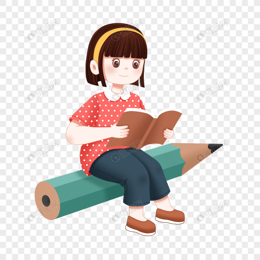 Ragazza Che Legge Un Libro Di Disegno