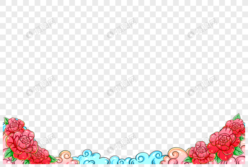 Clouds Floral Border Frame The Clouds Flowers PNG Hd Transparent