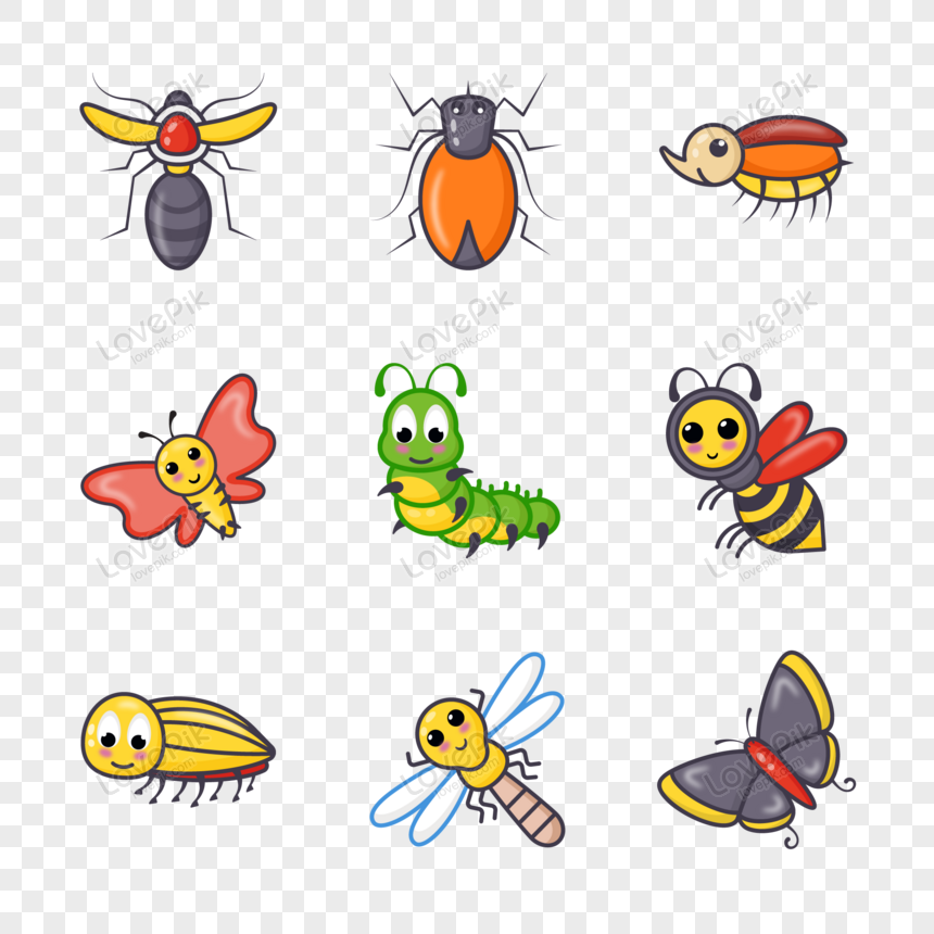 Ilustración De Vector Plano De Insectos Voladores únicos PNG Imágenes