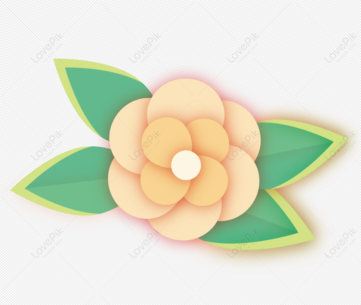 Pretty Hand Painted Flowers Illustration Flower Paper Orange Pink