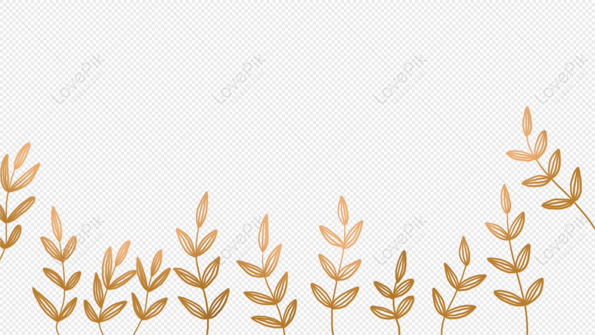 Hand Drawn Border Golden Wheat Brown Gold Golden Leaf Png