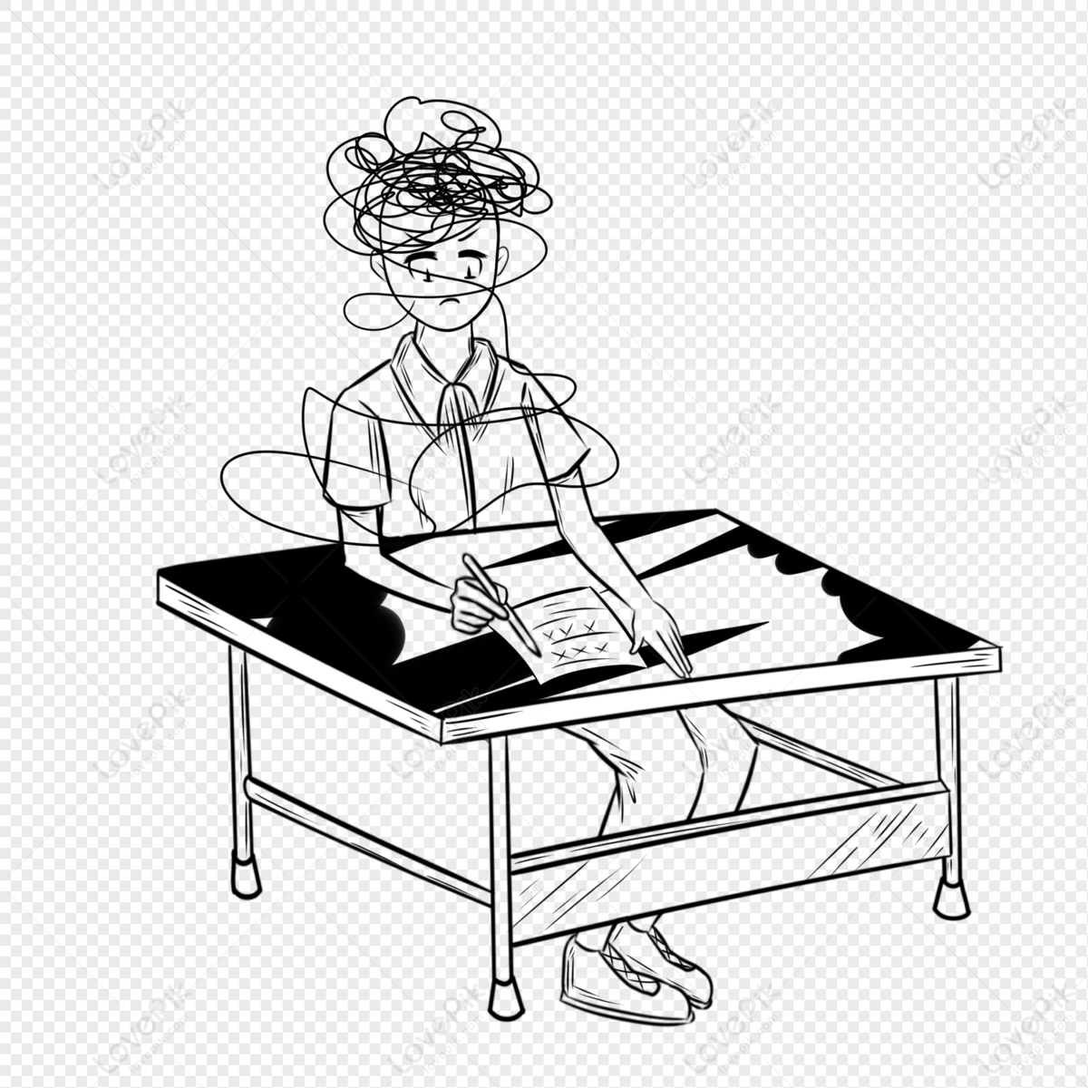 Examen Examen Figura Personaje Palo Blanco Y Negro PNG Imágenes Gratis