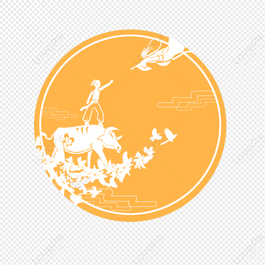 Qixi Festival Cowherd And Weaver Girl Illustration Png Picture And