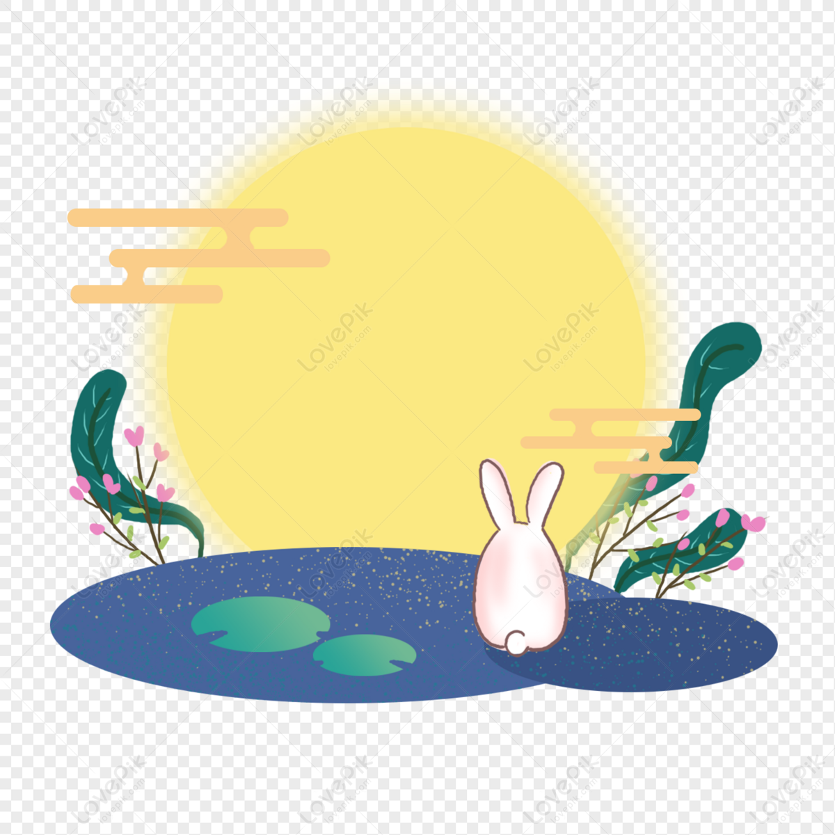 Mid Autumn Moon Jade Rabbit Border Jade Rabbit The Mid Autumn Moon