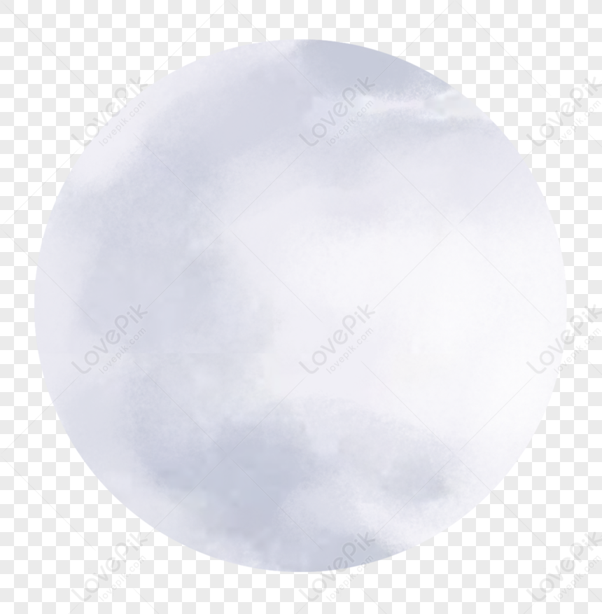 Hand Painted Moon Clouds White Chinese Clouds Gray Watercolor PNG