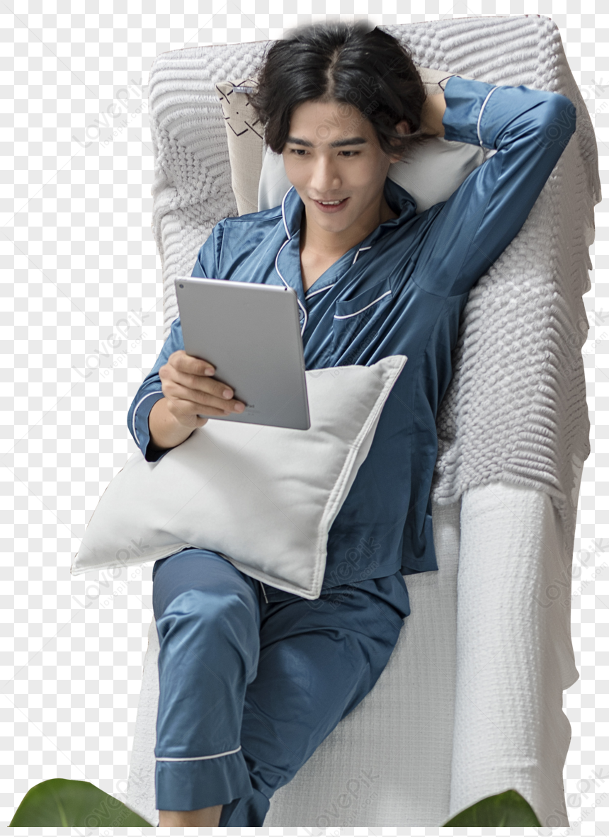 Men Use Tablet Computers At Home Png Picture And Clipart Image For Free