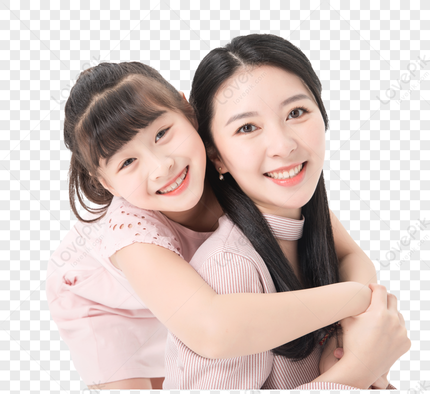 Intimate Mother And Daughter Light Pink Couple Smiling Couple