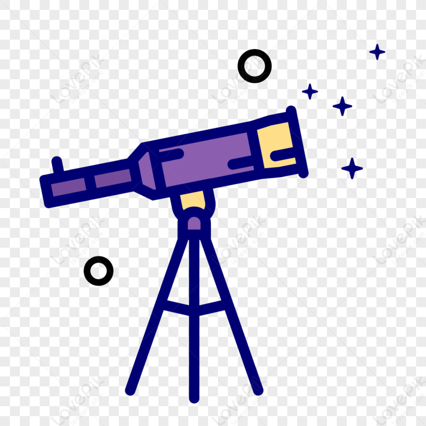 Mbe Style Outer Space Telescope Elements Line Vector Purple Vector