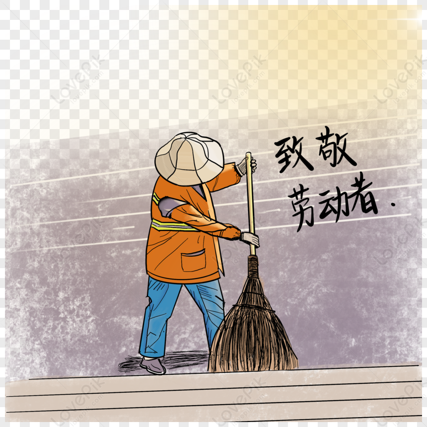 Hand Painted Sanitation Workers Png Transparent Background And Clipart