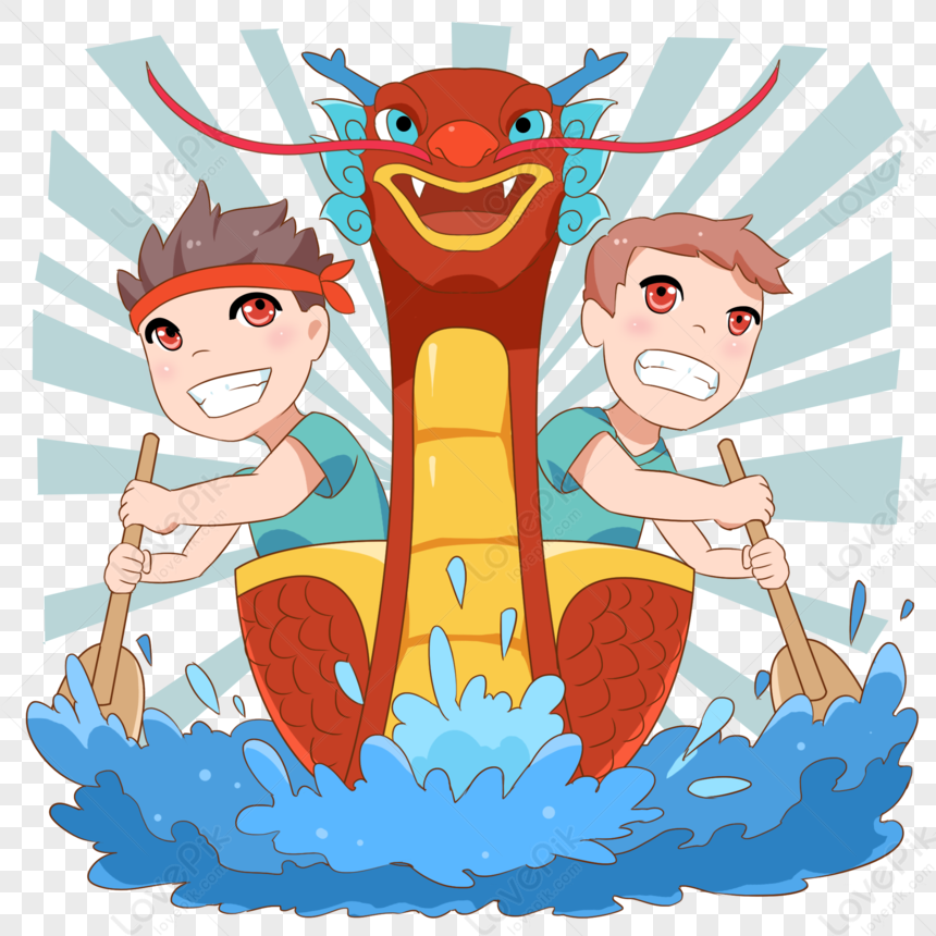 Dragon Boat Race Boat Clipart Boat People Dragon Illustration PNG