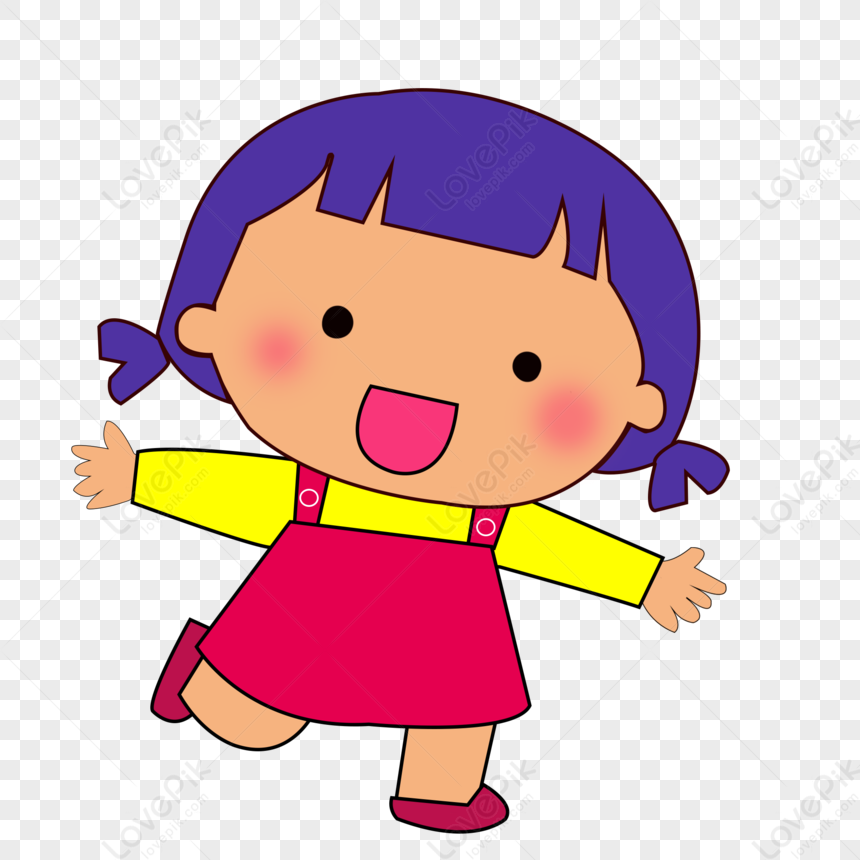 Cute Anime Cartoon Girl Materials Png Girl Purple Cartoon Purple