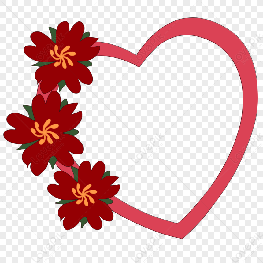 Heart Border Heart Red Flower Heart Heart Light Png Transparent