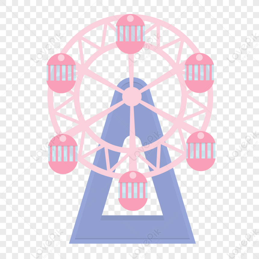 Ferris Wheel Light Pink Amusement Park Ferris Wheel Png Transparent