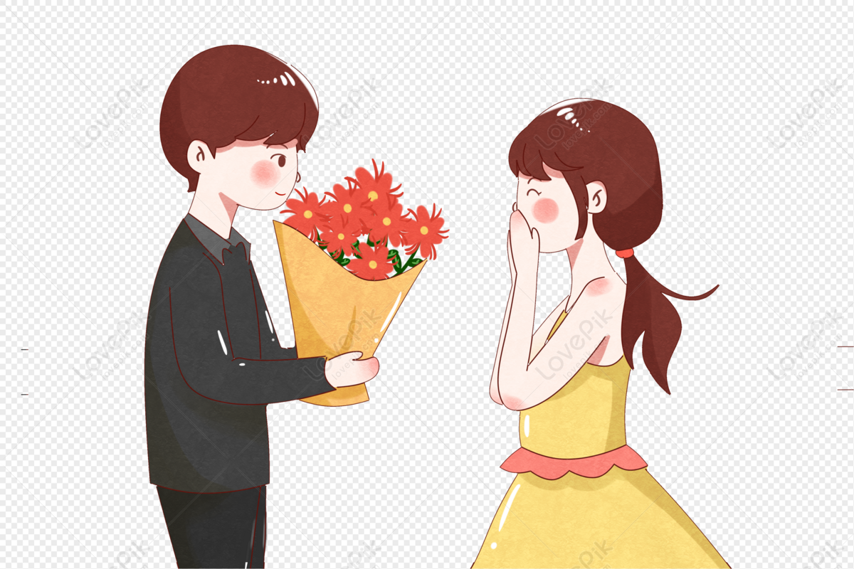 Couple Giving Flowers Png Images With Transparent Background Free