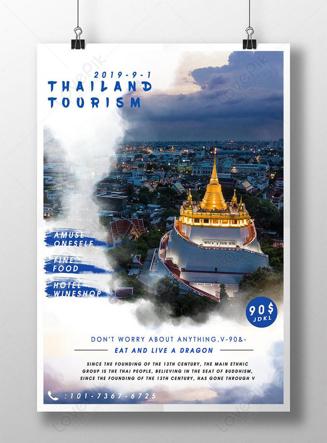 Template Poster Wisata Thailand Minimalis Yang Populer Untuk Diunduh