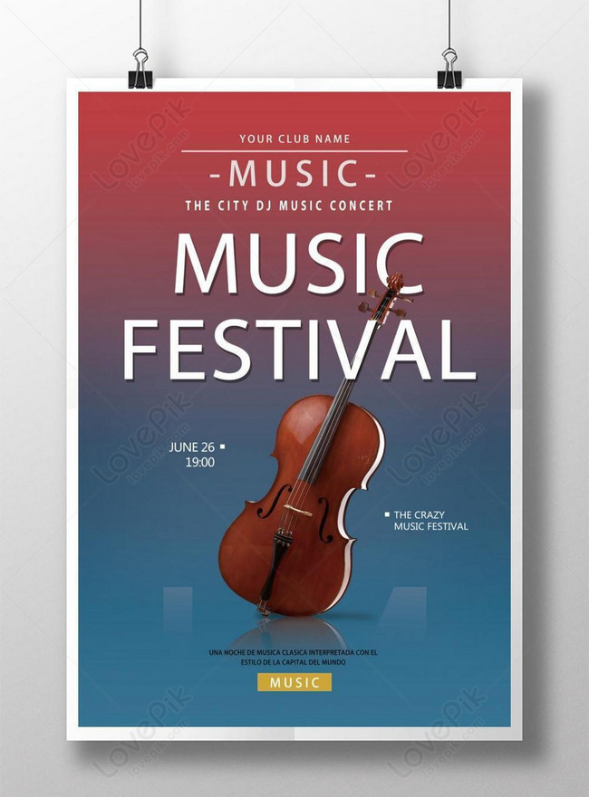 Template Desain Poster Festival Musik Berwarna Warni Untuk Diunduh