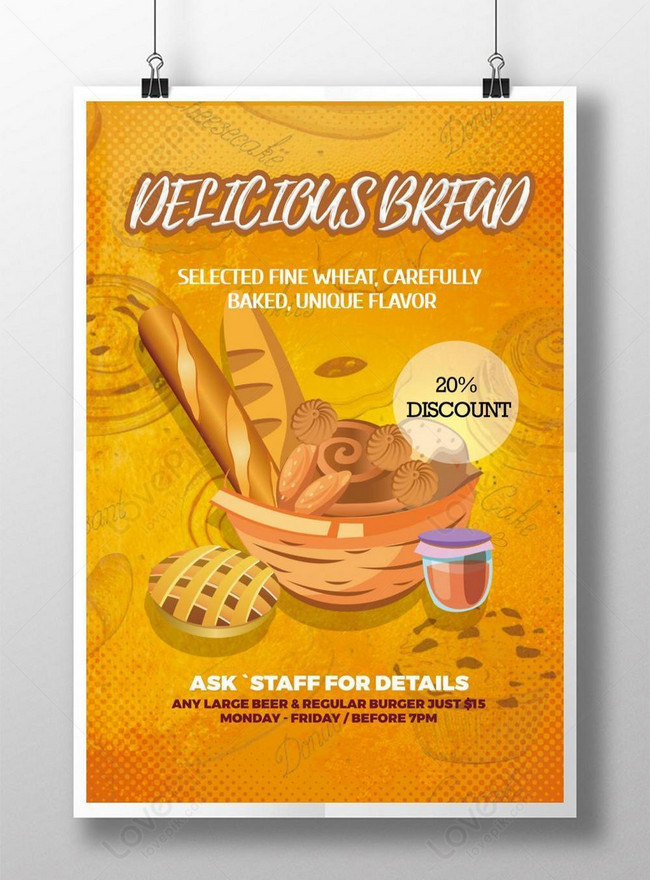 Template Poster Roti Kuning Segar Minimalis Minimalis Untuk Diunduh