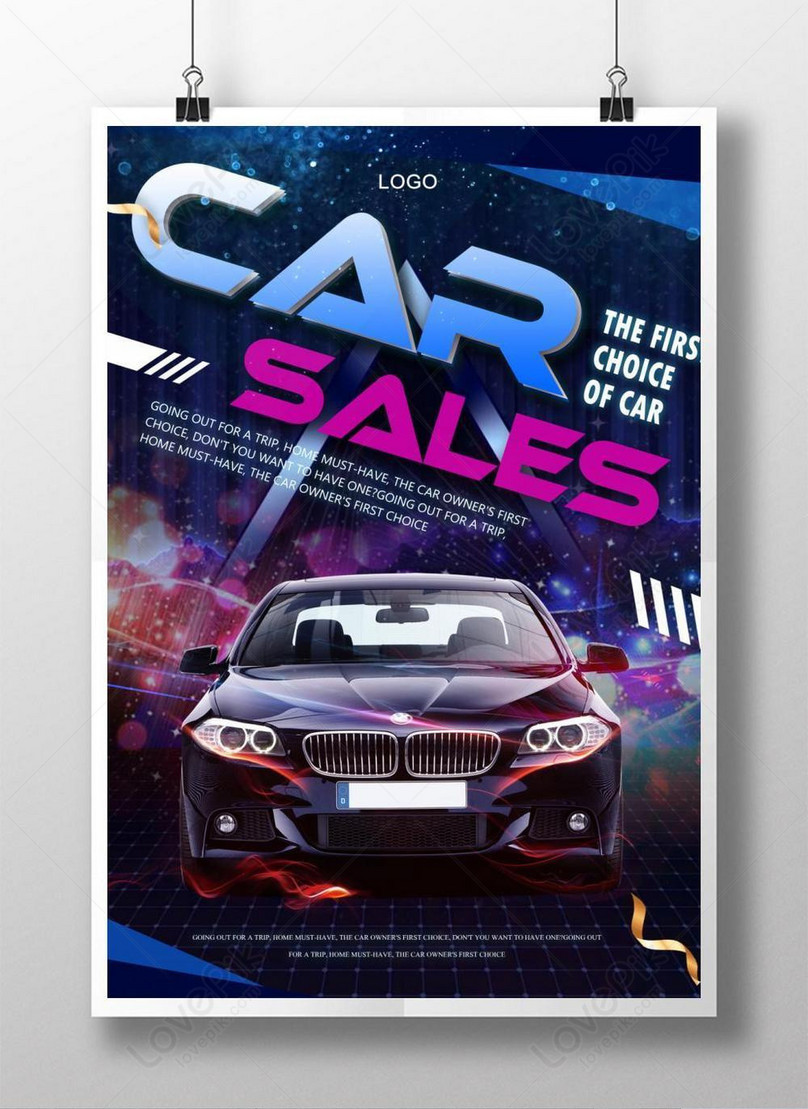 Blue Fashion Car Poster Template, blue poster, car poster, car repair poster