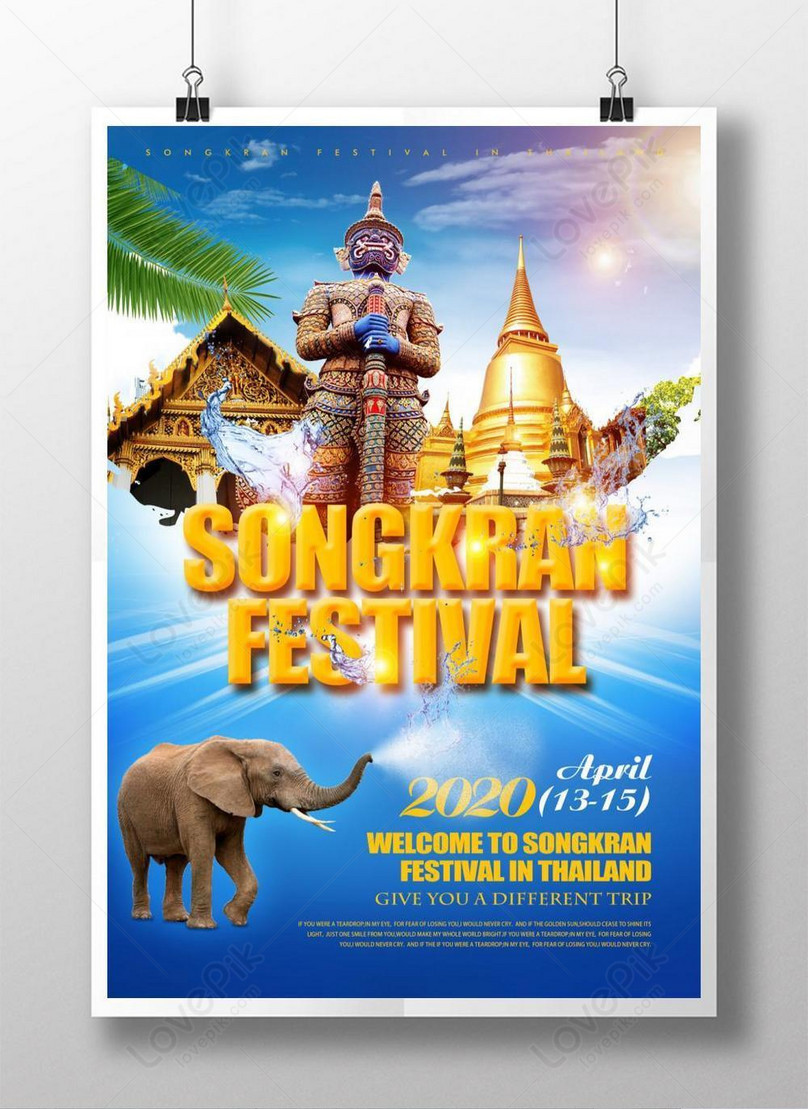 Modern Thai Songkran Posters Template, color pages poster, festivals poster, home designs poster