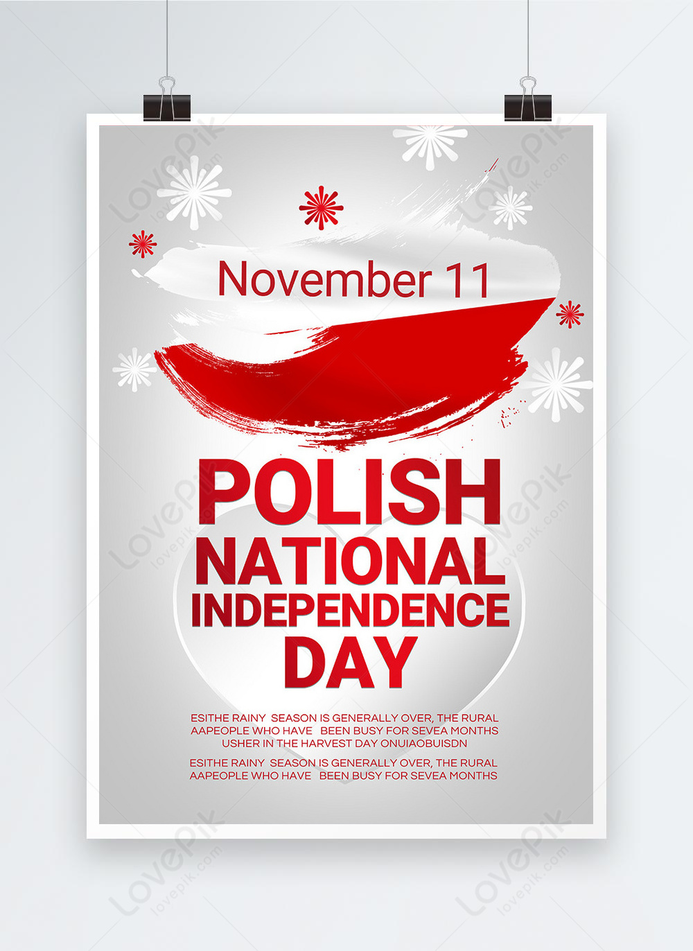 Red And White Texture Color National Independence Day Of Poland Poster