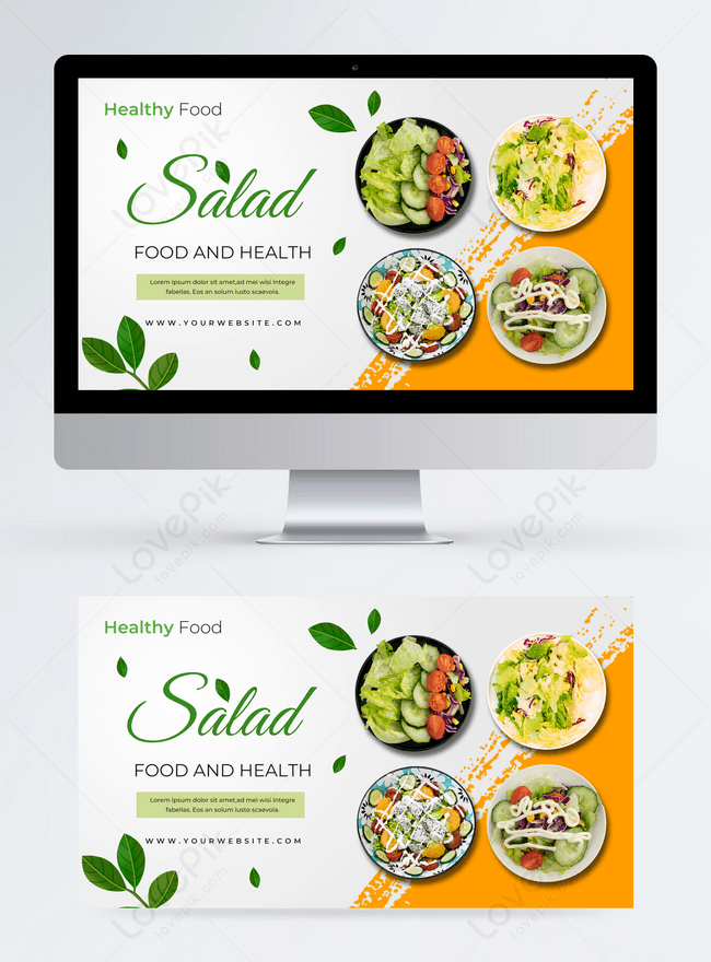 Salad Food Health Banner Template, banner banner design, food banner design, health banner design