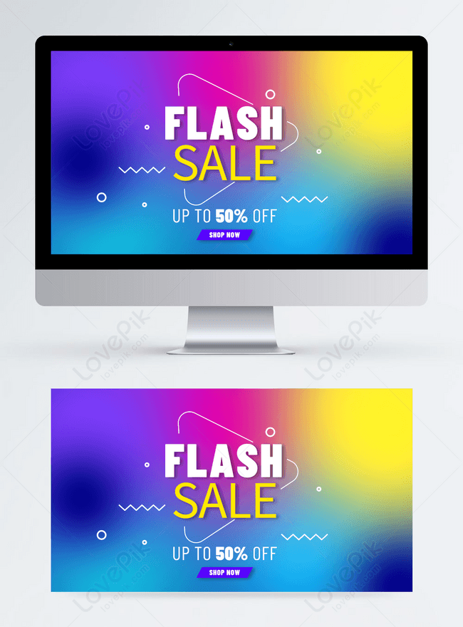 Color Gradient Flash Sale Promotion Banner Template, flash sale promotion banner design, promotion banner design, discount banner design