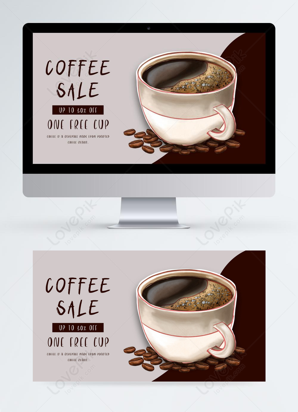 Template Poster Penjualan Banner Kopi Untuk Diunduh Gratis Off