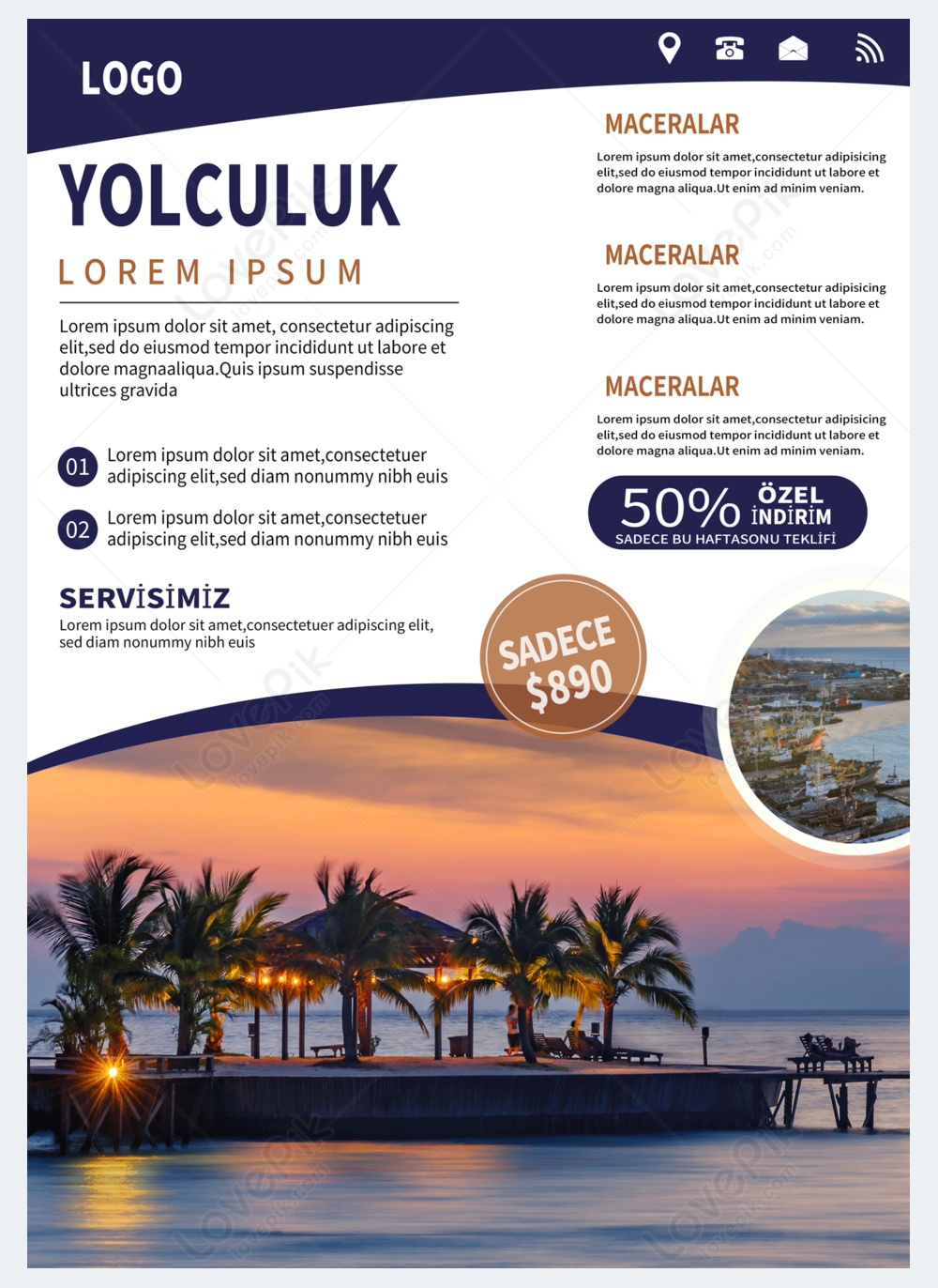 Versión Vertical Simple Del Cartel De Promoción De Viajes De Vacaciones