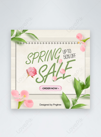 Fashion fresh simple flower spring korean SNS promotion poster Templates