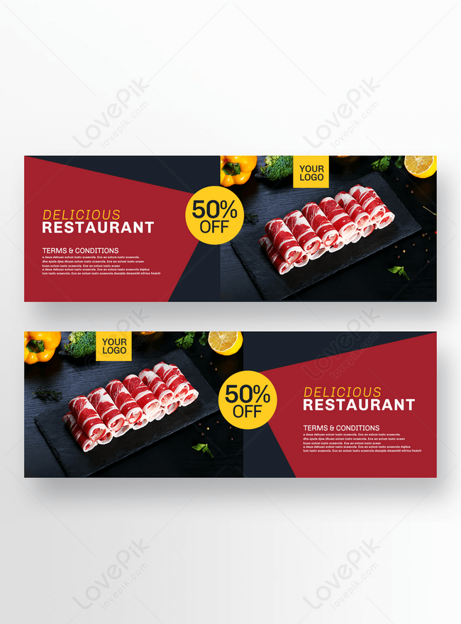 Simple Food Promotion Banner Template, beef banner design, food banner design, gourmet banner design