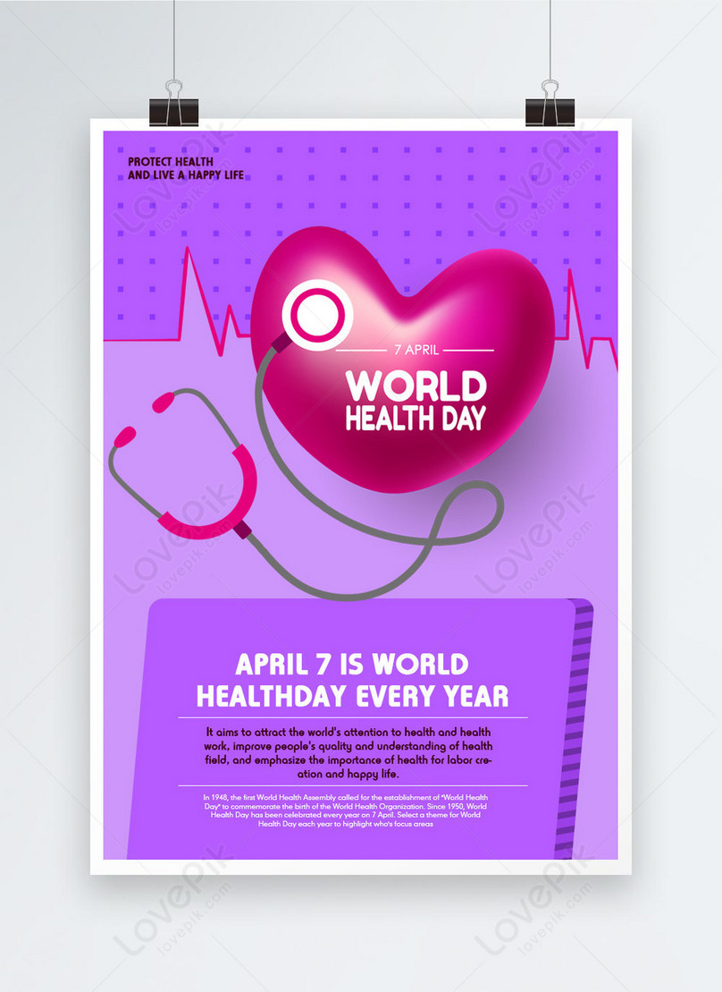 World Health Day Poster Template, health poster, april 7 poster, world health day poster