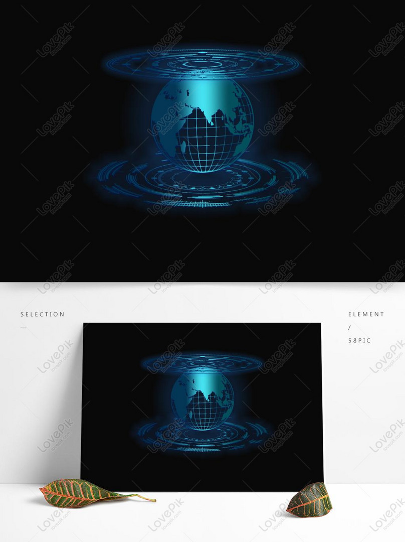 Blue Tech Sci Fi Future Earth Decorative Pattern Design Element Blue