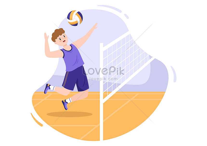 Volleyball Player Cartoon Illustration Illustration Image Picture Free