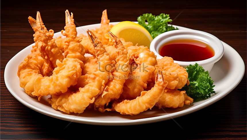 Japanese Shrimp Tempura Deep Fried Dish Food Photography Picture And Hd