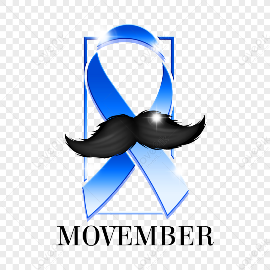 Movember Abstract Male Healthy Blue Silk And Beard Movember Hd PNG