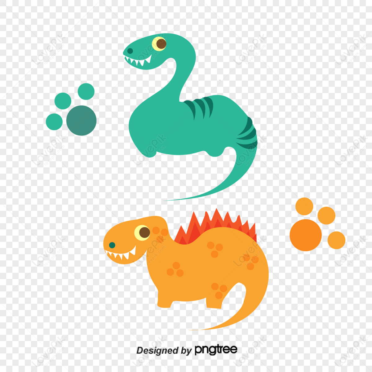 Cartoon Dinosaur Vector Illustration Color Extinction Become PNG