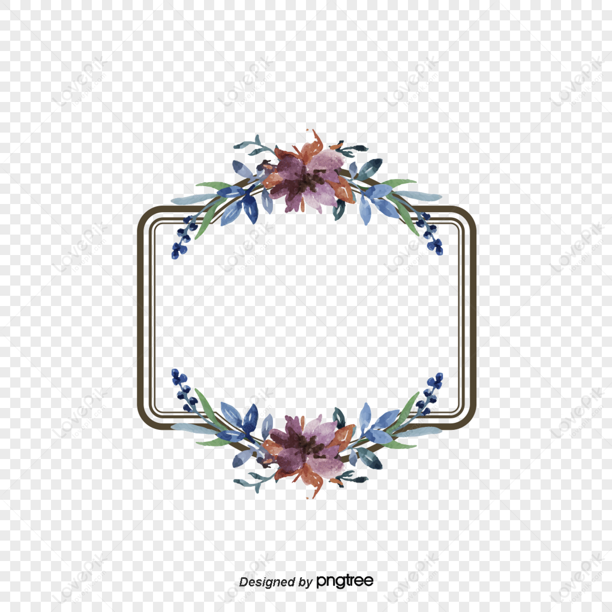 Floral Border Flower Border Desain Undangan Rustic Pink Flower Border