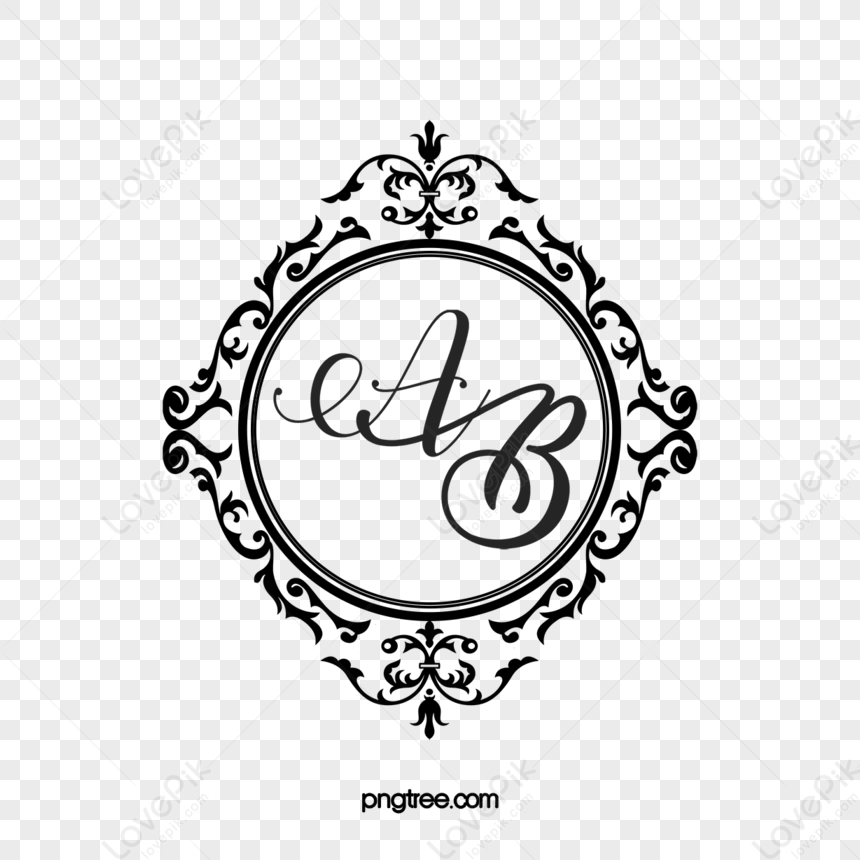 Vintage Wedding Monograms Illustration Stylish Ornament PNG Transparent