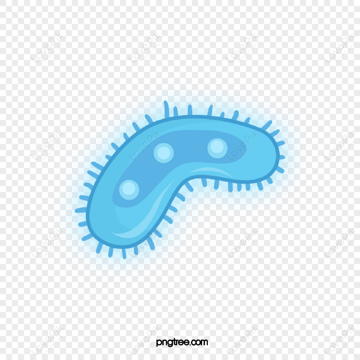 Blue Virus Germ Bacteria Cartoon Virus Viruses Cells PNG Image And