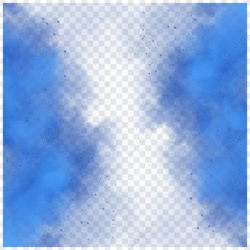 Borde De Humo Pintado A Mano Creativo Azul Psicod Lico Psicod Lico Png