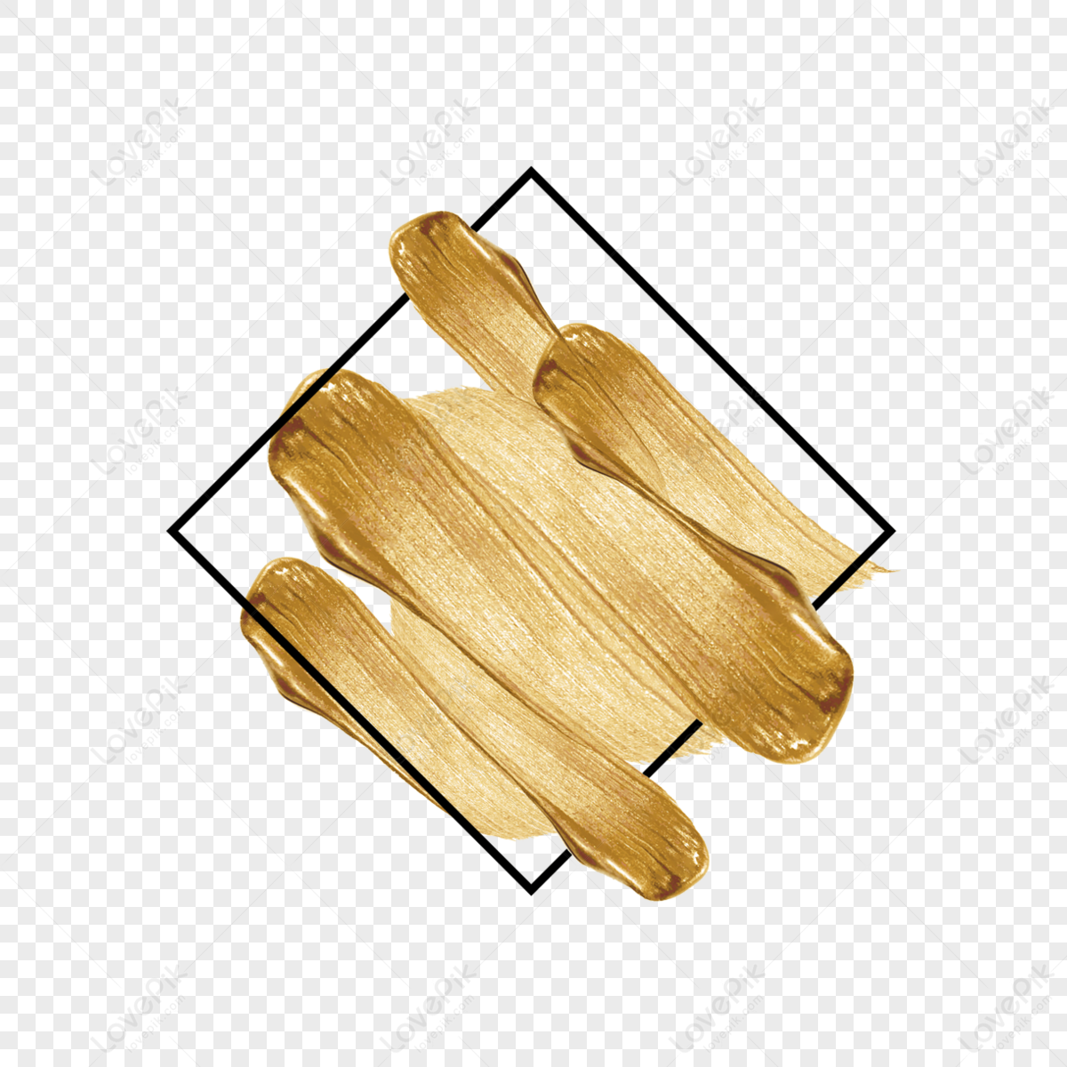 Borde De Pincel Pintado A Mano Creativo Dorado Rect Ngulo Png Im Genes